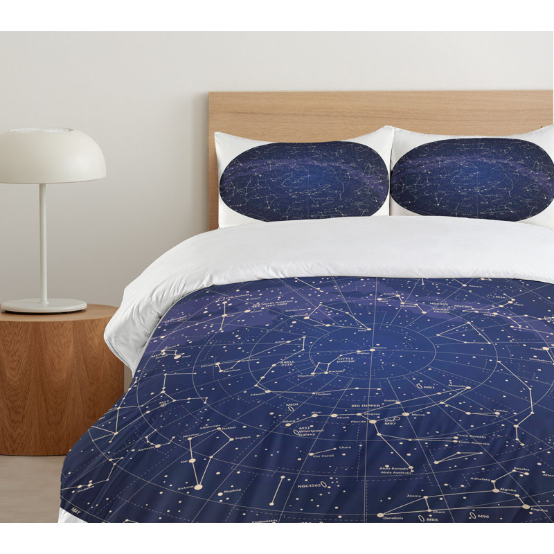 Constellation Modern & Contemporary Geometric Shapes Duvet Cover, Queen