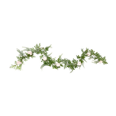  Guirlande artificielle 6 pi avec fleurs et 7 guirlandes de roses blanches