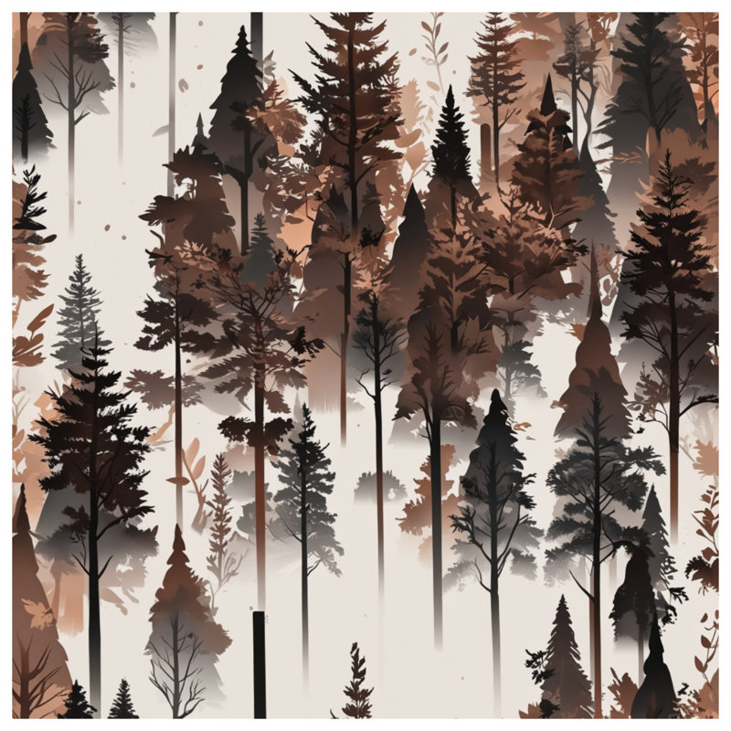 Housses de couette Foggy Forest Silhouette, Lit simple