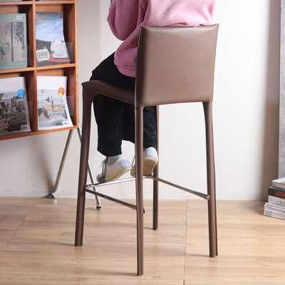 Chaise d'appoint à dossier brun uni (ensemble de 2)