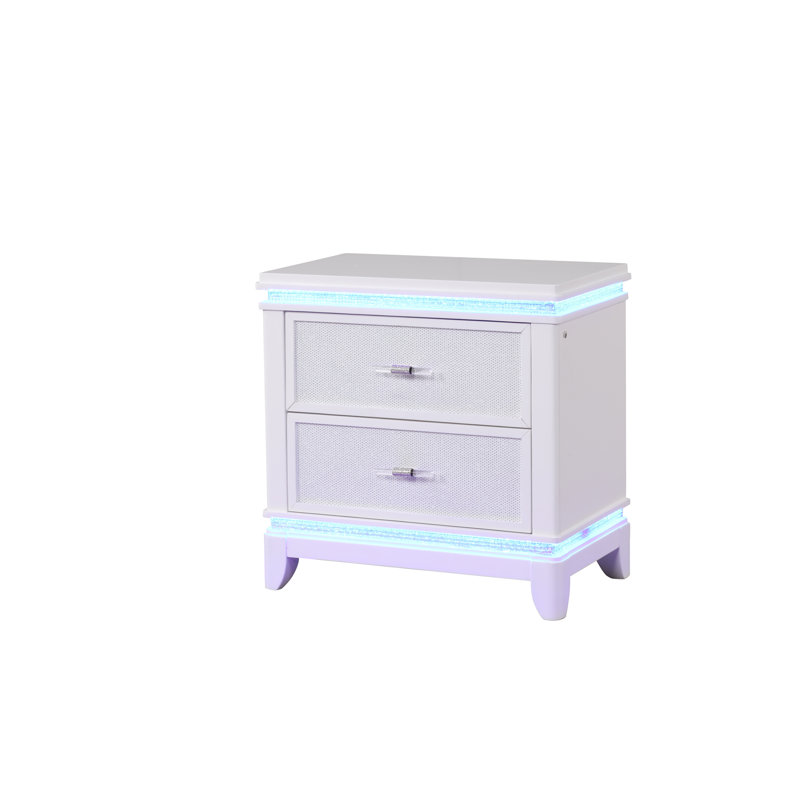 Table de chevet blanc laiteux