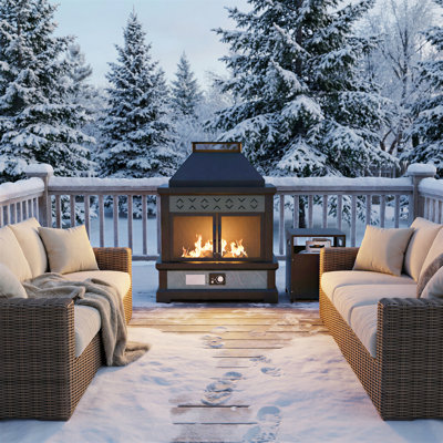 Outdoor Gas Fireplace in Welded Steel
