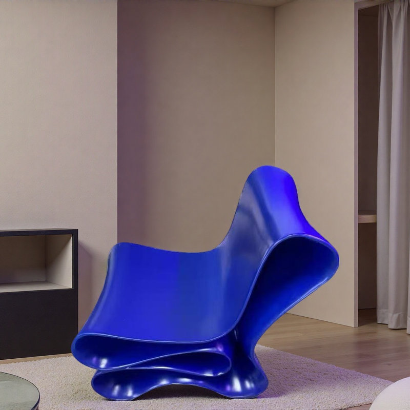 Chaise de loisirs créative en fibre de verre simple avec style., Bleu