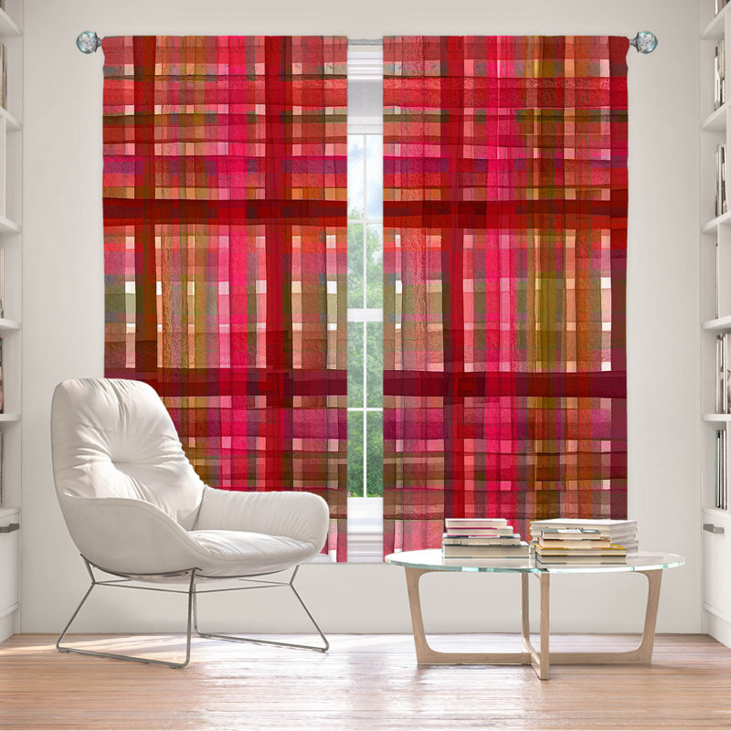 Room Darkening Curtain Pair, 40" W x 82" L, Red/Pink/Rust