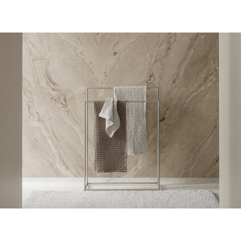 MODO Free Standing Towel Rack - Brushed Stainless Steel, Black Powder Coated Stainless Steel