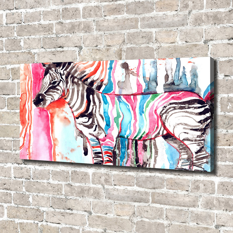 Colourful Zebra - Wrapped Canvas Print
