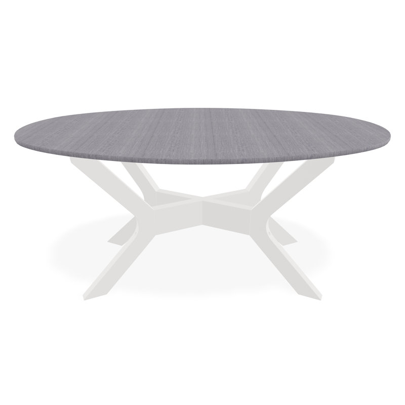 Outdoor Round Coffee Table, Gray/Snow, Marine Grade Polymer