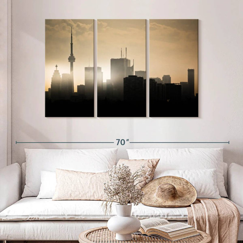 Silhouette de Sirci Toronto Skyline Sunset, H 32 po x l 50 po