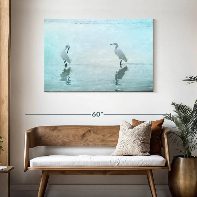 White Cranes, 30" H x 45" W