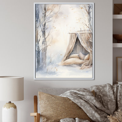 Cozy Winter Cottage Retreat I - Winter Landscape Wall Art