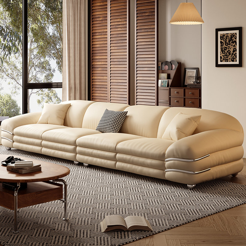 Canapé moderne simple en tofu rouge, H 29,52 po x l 126 po x P 37,4 po