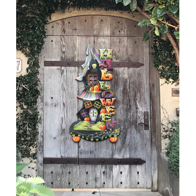 Suspension de porte en bois figurine suspendue pour porte de bougie halloween