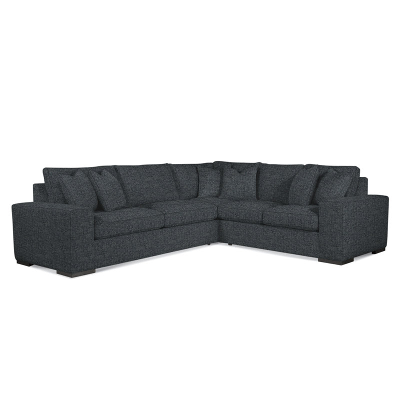 Memphis Sectional, Frost White, Right Hand Facing, Brown Geometric, 0456-33