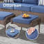Ensemble de 2 repose-pieds en osier avec repose-pieds et coussins bleus PE-297823405-297823406