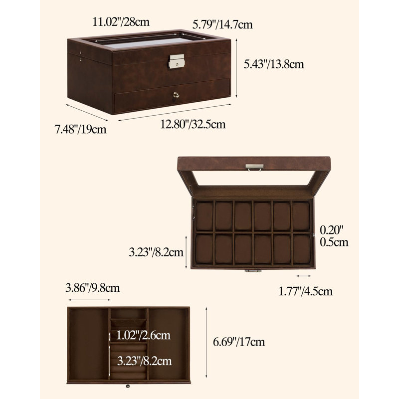 Leather Watch Box +, Brown