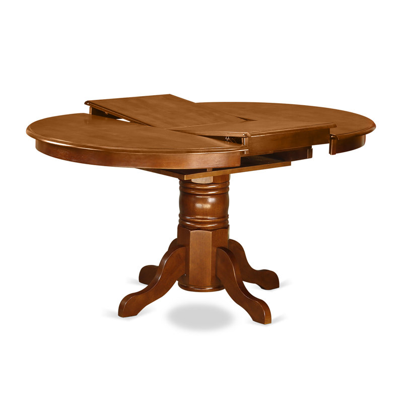 7 Piece Kitchen Table & Chairs Set Consist of an Oval Dining Table with Butterfly Leaf and 6 Linen Fabric Dining Room Chairs, 42x60 Inch, Saddle Brown