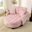 Canapé à deux places, canapé-lit double, avec accoudoirs et dossiers irréguliers, repose-pieds avec espace de rangement, livré avec deux petits coussins décoratifs, convenant au salon et à la chambre à coucher - Rose