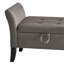 Banc de lit 51,5 po avec rangement en velours gris-131203650