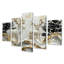 Blanc et or pin, cerf, montagne brumeuse I - ensemble d'art mural animal cerf