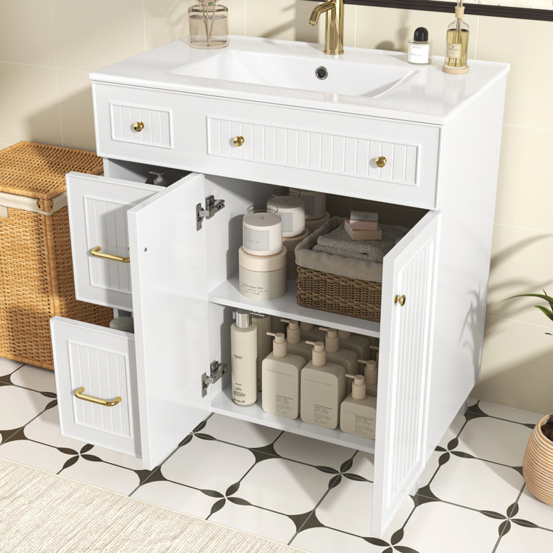 81.7 mm Freestanding Bathroom Vanity, White