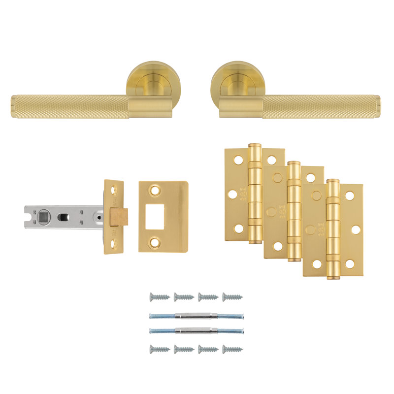 Lagos Door Handle, Satin Brass