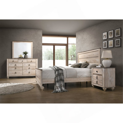 Imerland Contemporary 4-Piece Bedroom Set- Bed, Dresser, Mirror And Nightstand