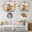 Ensemble de 2 décorations murales en métal beige et doré-1706135404
