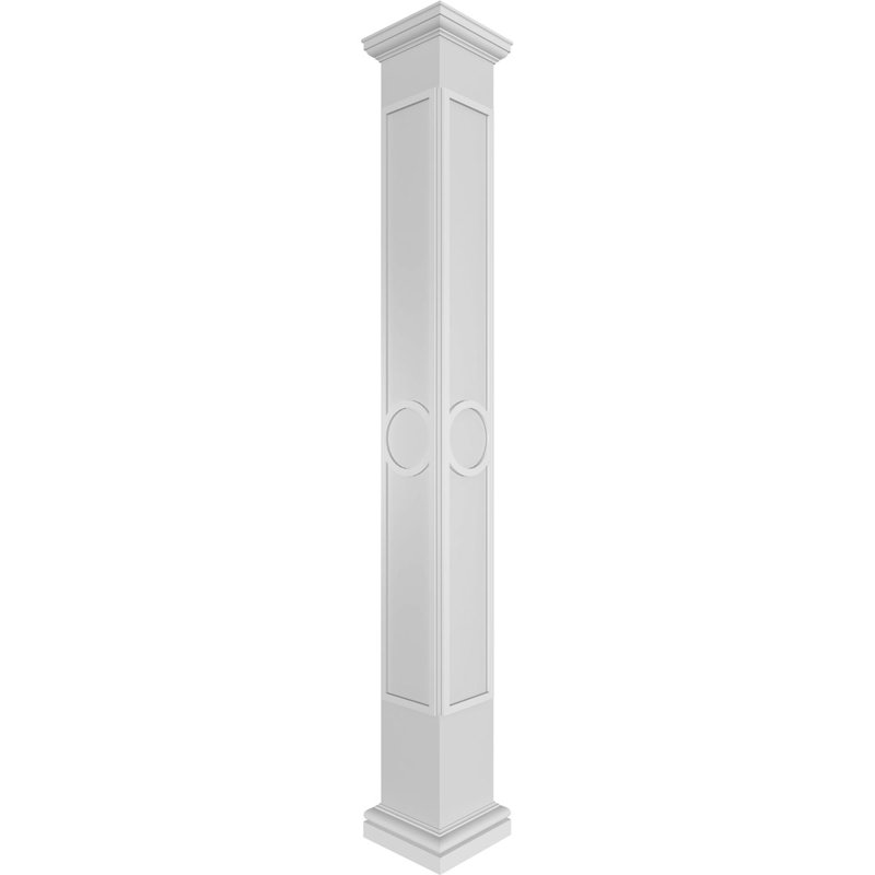 Arts et artisanat carré non effilé avec colonne toscane et base toscane, H 108 po x l 7,625 po x P 7,625 po