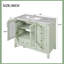 Meuble-lavabo moderne 36 po - Finition vert éclatant - Portes en verre gaufré - 4 tiroirs profonds - Compatible avec un robinet de 8 po - Charnières à fermeture en douceur?