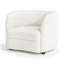 Srey Accent Chair, Plush White Boucle, Tuxedo Style Curved Backrest