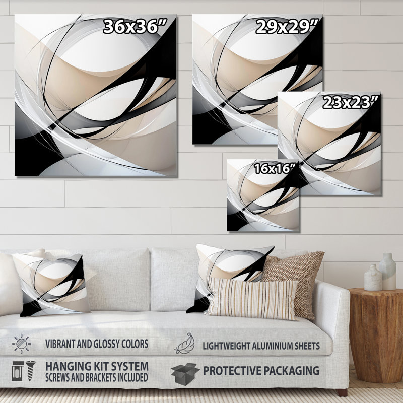 Minimal Geometric Rift I - Minimalism Metal Decor, Modern Metal Print, 16" H x 16" W x 0.84" D