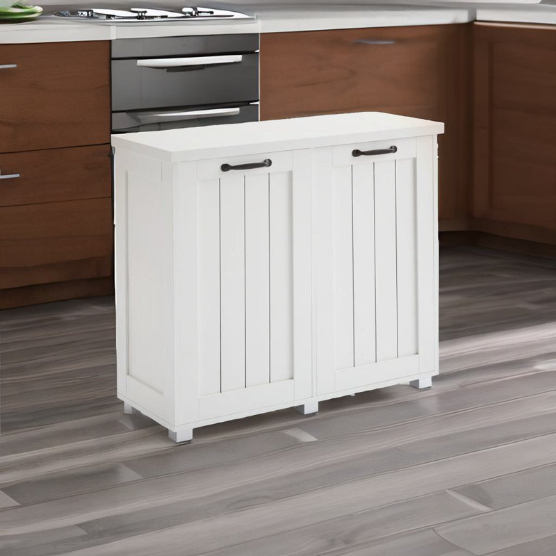 Two-compartment Tilt-out Trash Cabinet