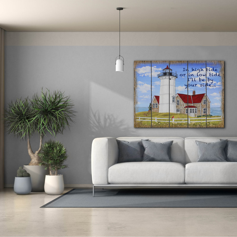  «High Tide Lighthouse» par Jean Plout, art mural sur toile, 54 po x 40 po, 54"x40"