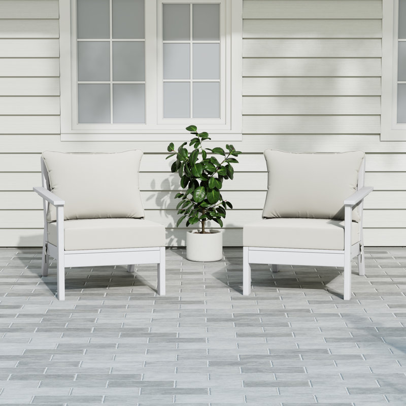 Ensemble de sièges profonds avec coussins, White, White