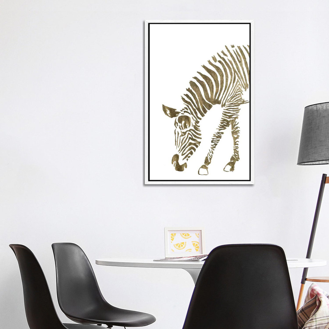 Gold Zebra von Patricia Pinto - Galerie-verpackte Leinwand Giclée