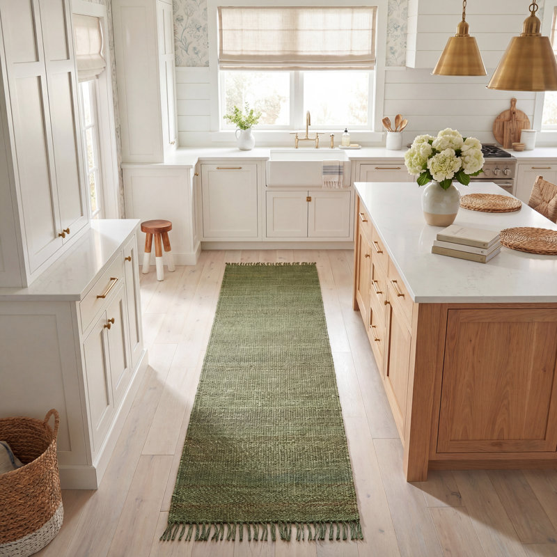 Fitzwater Handwoven Natural Jute Striped Area Rug, Tapis de couloir 2 pi 6 po x 8 pi
