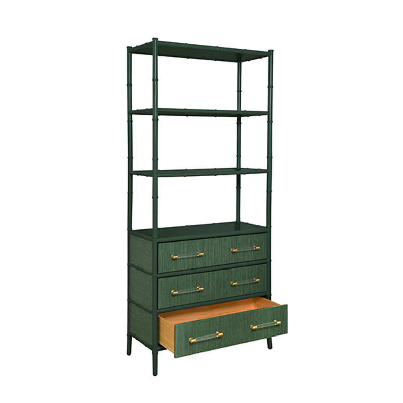 Flynn Etagere Bookcase, Green