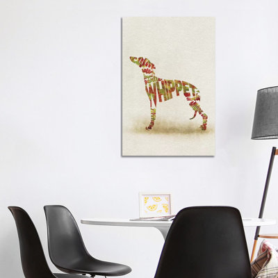 Whippet 1 Piece Wrapped Canvas Wall Art
