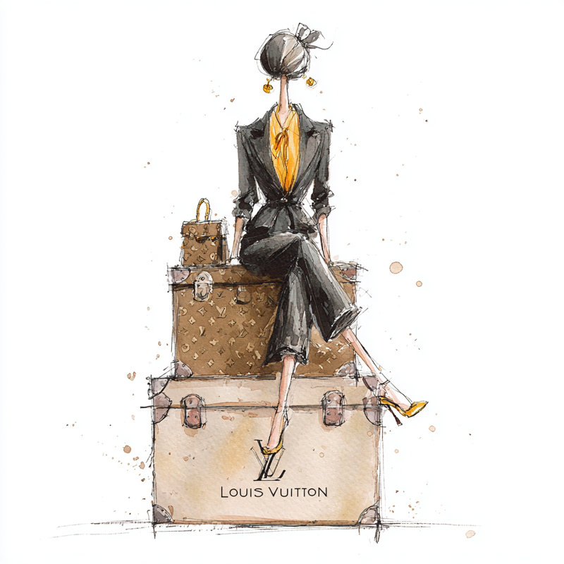 "Traveller's Elegance", art mural sur toile tendue, H 20 po x l 20 po
