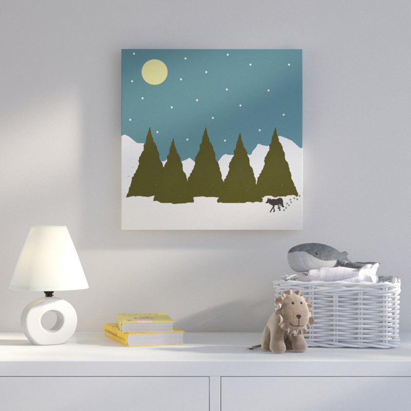 « first snowfall », art sur toile, H 14 po x l 14 po