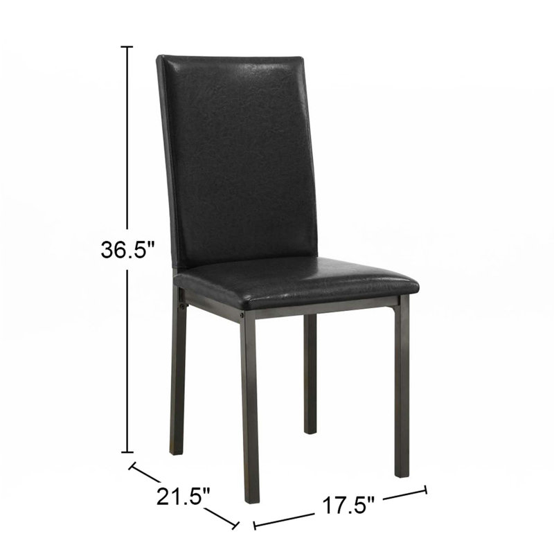 Set Of 2 Leatherette Upholstered Side Chairs