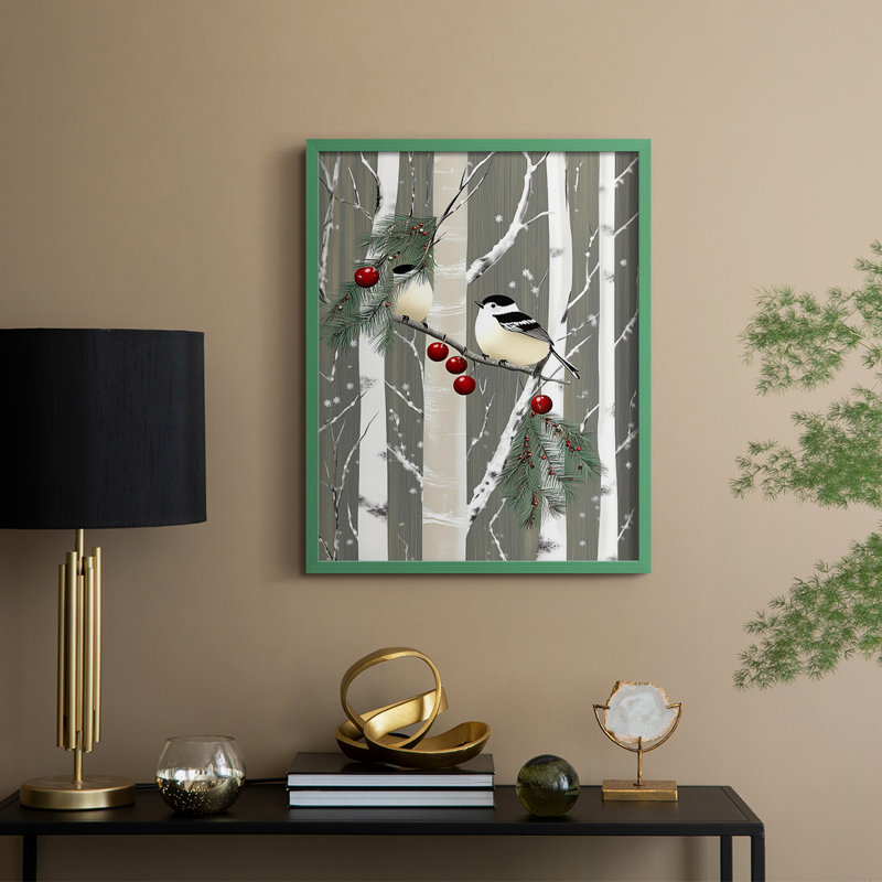 «Christmas Holiday Art CII», reproduction encadrée - bois massif, H 30 po x l 24 po, Vert