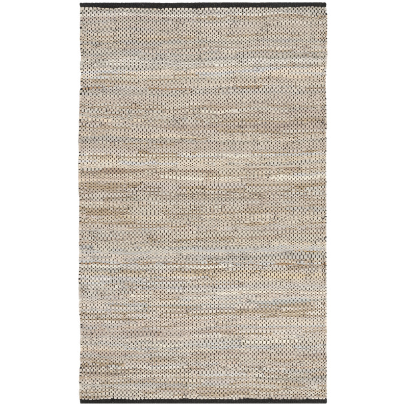 Tapis beige en cuir Exley, Rectangulaire 3 pi x 5 pi