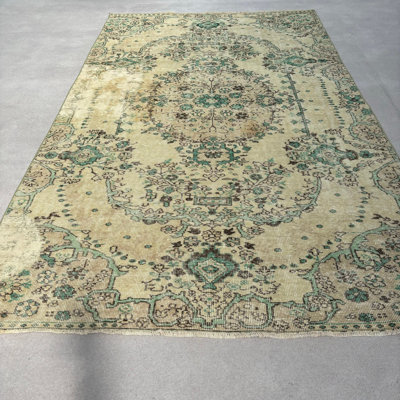 Tapis beige en laine Classic Patchwork 66,9 x 109,8 po