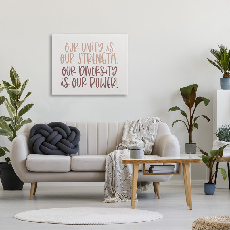«Unity Is Force» par Lux + Me Designs - Art textuel, Toile tendue, H 30 po x l 40 po x P 1,5 po