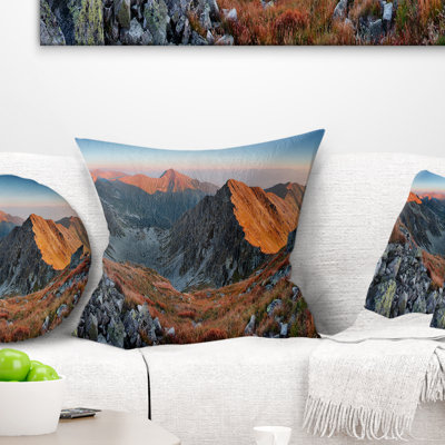 Landscape Slovakia Mountains at Autumn Printed Pillow