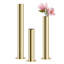  Ensemble de 3 vases cylindriques en acier inoxydable dorés à la main Hatcher (10 po à 18 po)-1734912095