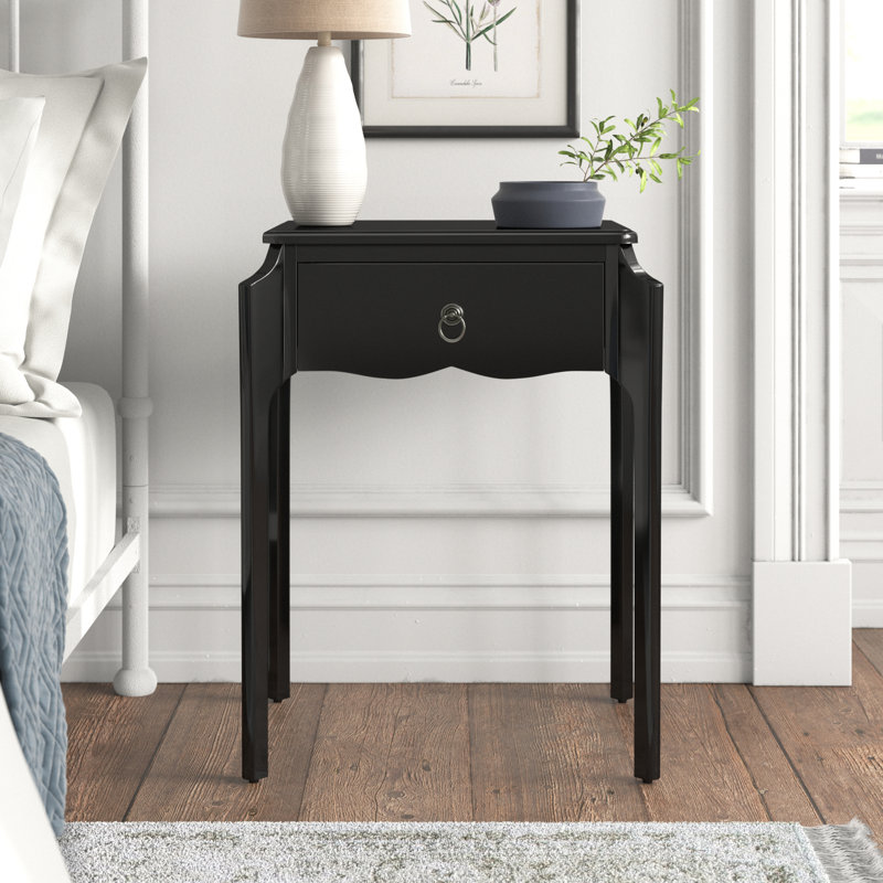 Table de chevet 1 tiroir Hedley, Noir