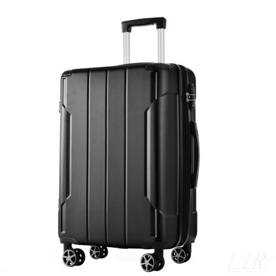 Valise rigide en ABS durable avec valise de voyage à carreaux extensible de 24 pouces, serrure légère et homologuée TSA