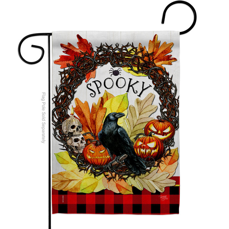 Double Sided 18.5'' H x 13'' W Polyester Halloween Garden Flag